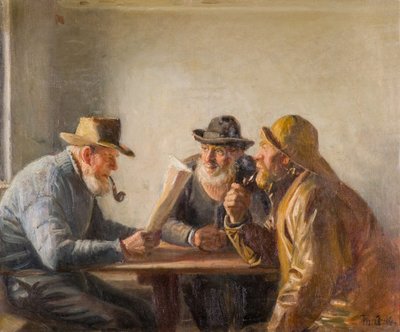 Fishermen in the Inn by Michael Peter Ancher